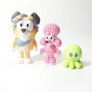 Bluey Friends Figures Lot - Calypso Teacher - Coco Pink Poodle - Octopus